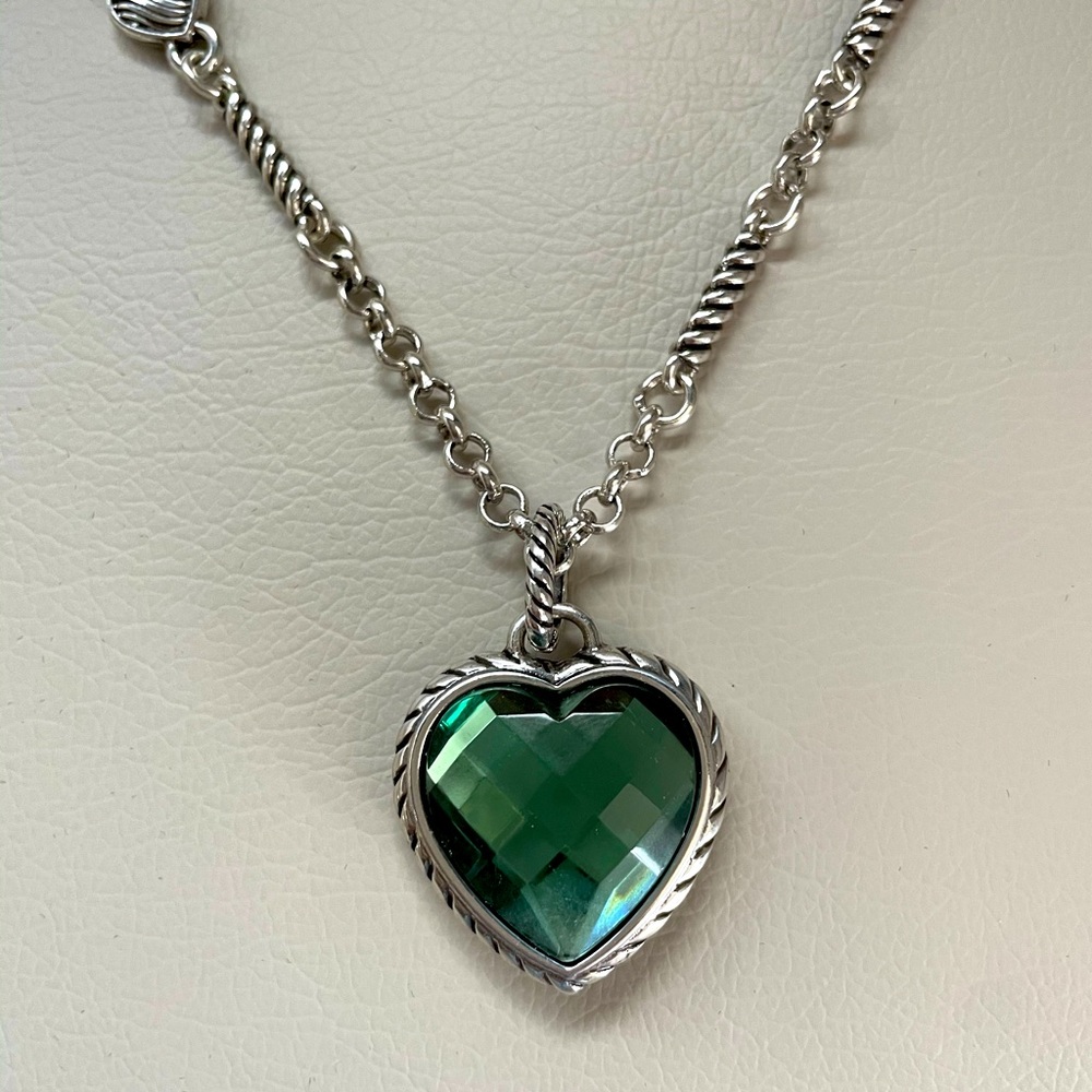 Brighton Newport Green Heart Crystal Necklace